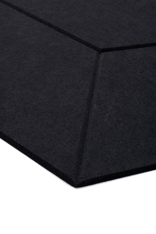 Panel filcowy ścienny dekoracyjny Multidecor Felly  40 x 46 cm  9 mm heksagon ryflowany czarny 2 szt.