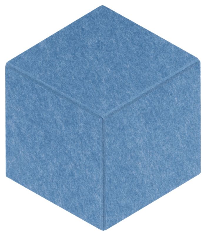 Panel filcowy ścienny dekoracyjny Multidecor Felly  40 x 46 cm  9 mm heksagon ryflowany niebieski 2 szt.