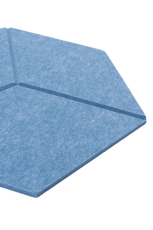 Panel filcowy ścienny dekoracyjny Multidecor Felly  40 x 46 cm  9 mm heksagon ryflowany niebieski 2 szt.