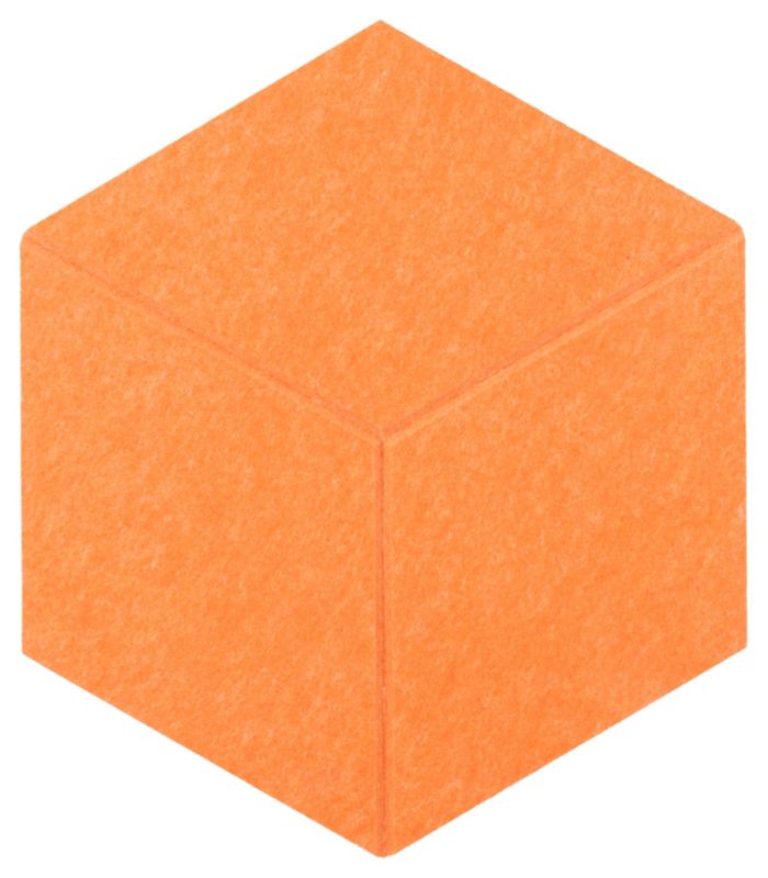 Panel filcowy ścienny dekoracyjny Multidecor Felly  40 x 46 cm  9 mm heksagon ryflowany pomarańczowy 2 szt.