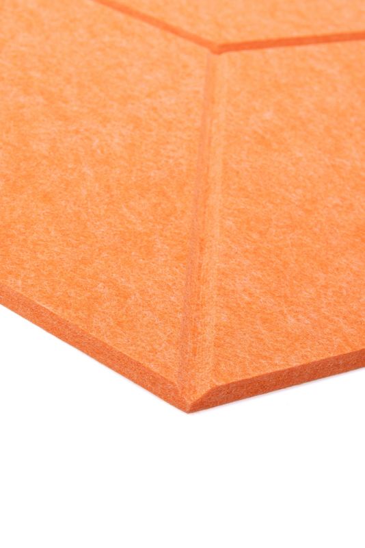 Panel filcowy ścienny dekoracyjny Multidecor Felly  40 x 46 cm  9 mm heksagon ryflowany pomarańczowy 2 szt.
