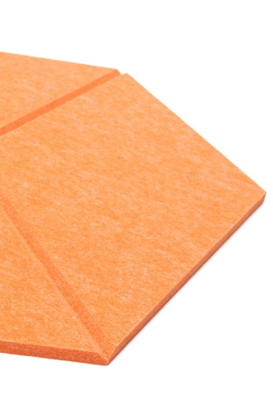 Panel filcowy ścienny dekoracyjny Multidecor Felly  40 x 46 cm  9 mm heksagon ryflowany pomarańczowy 2 szt.