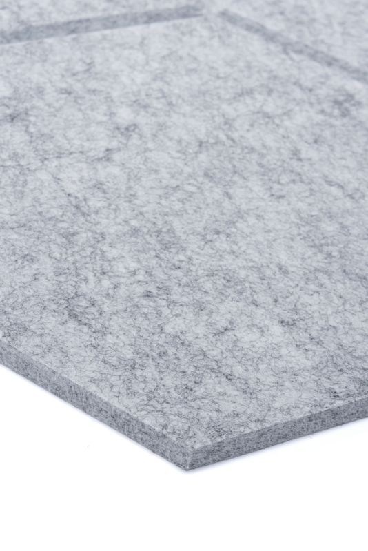 Panel filcowy ścienny dekoracyjny Multidecor Felly  40 x 46 cm  9 mm heksagon ryflowany szary 2 szt.