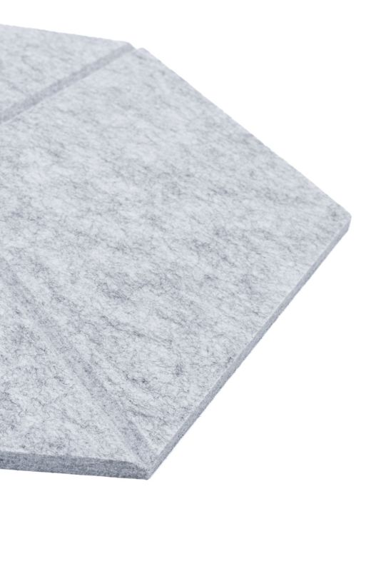 Panel filcowy ścienny dekoracyjny Multidecor Felly  40 x 46 cm  9 mm heksagon ryflowany szary 2 szt.