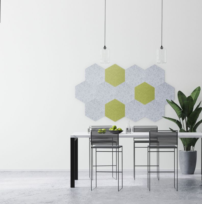 Panel filcowy ścienny dekoracyjny Multidecor Felly  40 x 46 cm  9 mm heksagon ryflowany szary 2 szt.