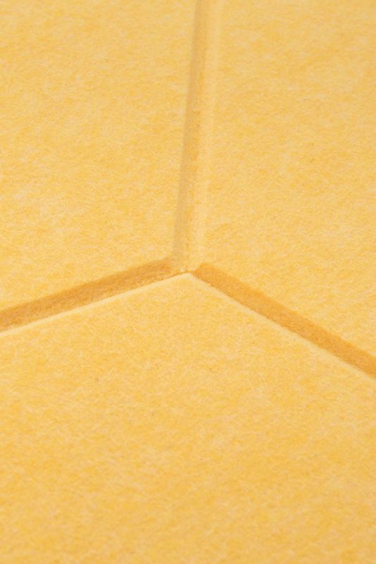 Panel filcowy ścienny dekoracyjny Multidecor Felly  40 x 46 cm  9 mm heksagon ryflowany żółty 2 szt.