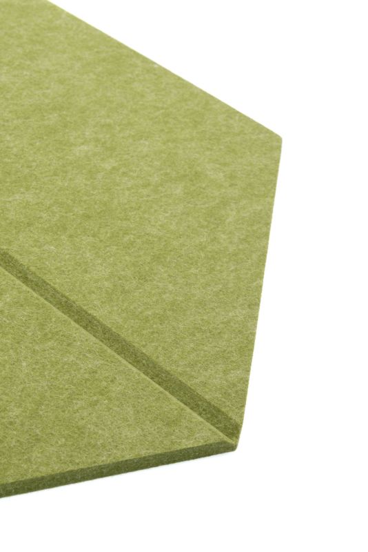 Panel filcowy ścienny dekoracyjny Multidecor Felly  40 x 46 cm  9 mm heksagon ryflowany zielony 2 szt.
