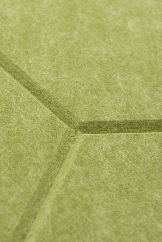 Panel filcowy ścienny dekoracyjny Multidecor Felly  40 x 46 cm  9 mm heksagon ryflowany zielony 2 szt.