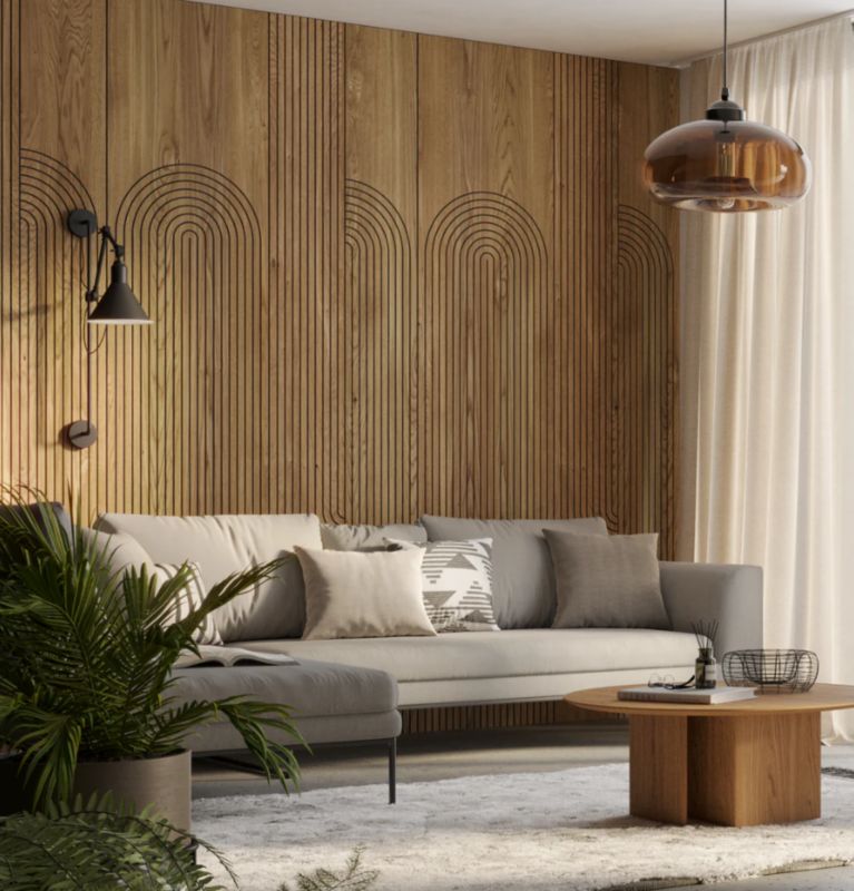 Panel frezowany fornir naturalny dębowy LAMELE3D Kyoto 1 szt