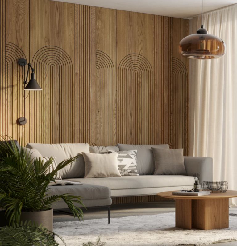 Panel frezowany fornir naturalny dębowy LAMELE3D Osaka 1 szt