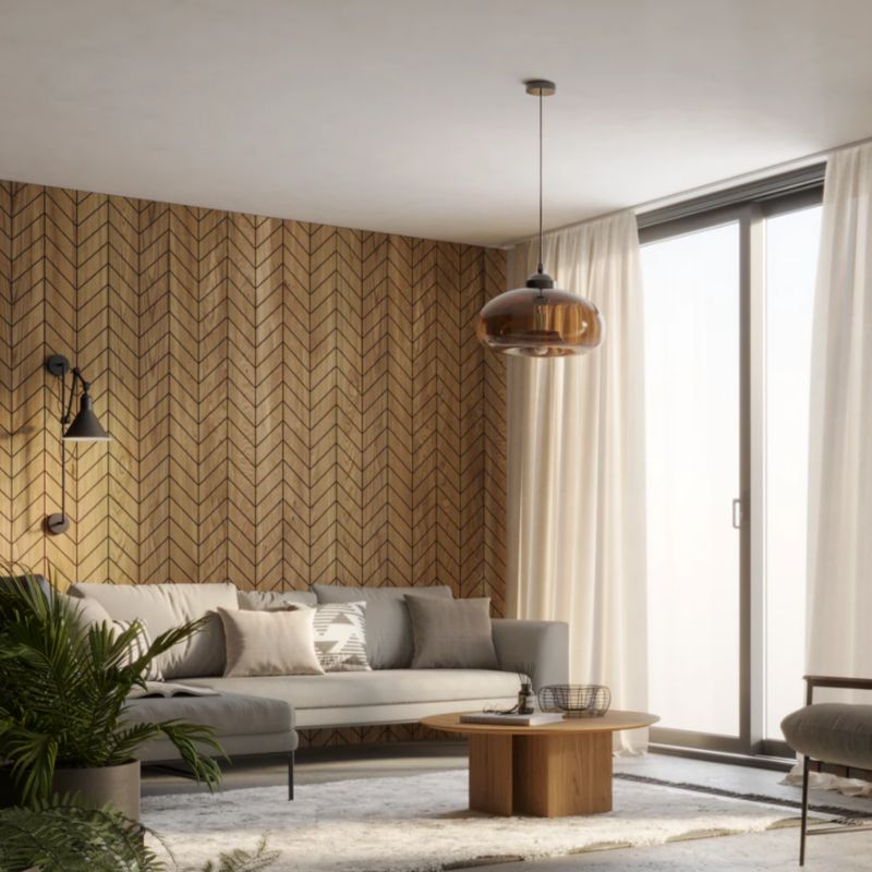 Panel frezowany fornir naturalny dębowy LAMELE3D Versin 1 szt
