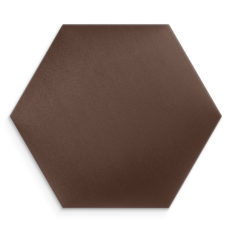 Panel INTESI ścienny tapicerowany heksagon brązowy 40x35 cm 1 szt.