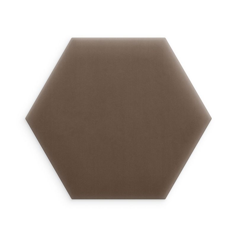 Panel INTESI Magic Velvet ścienny tapicerowany brązowy heksagon 35x40 cm 1 szt.