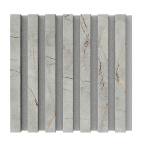 Panel lamelowy akustyczny ścienny mini z filcem Vertical Line MDF 30 x 30 cm szary / kamienny
