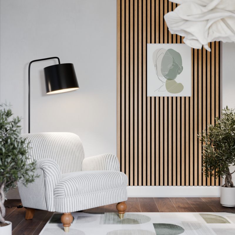 Panel lamelowy ścienny na filcu Radex Lamell 270 x 15 cm dąb saragossa/czarny
