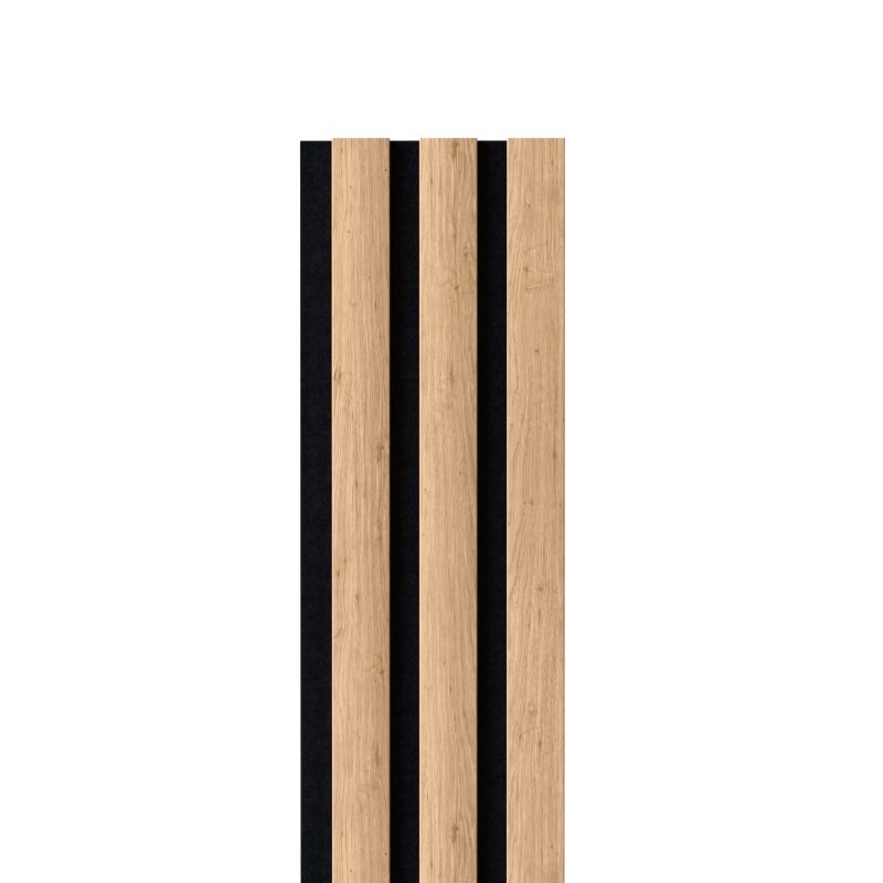 Panel lamelowy ścienny na filcu Radex Lamell 270 x 15 cm dąb saragossa/czarny