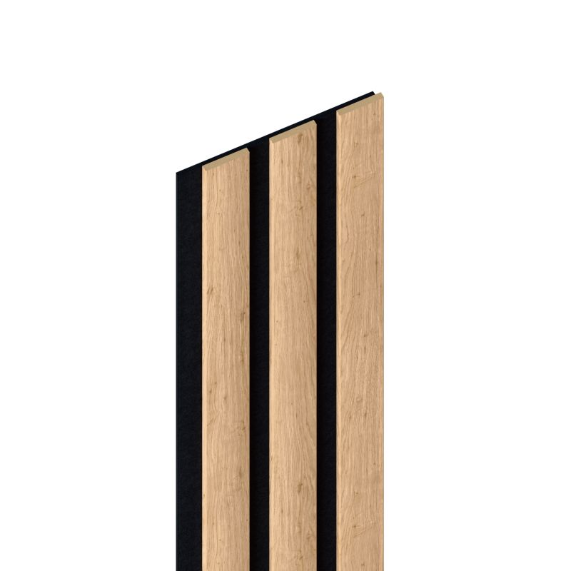Panel lamelowy ścienny na filcu Radex Lamell 270 x 15 cm dąb saragossa/czarny