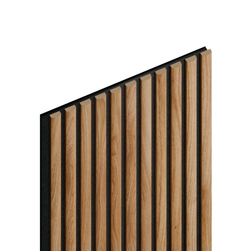 Panel lamelowy ścienny na filcu sosna 265 x 30 cm czarny / akacja soft