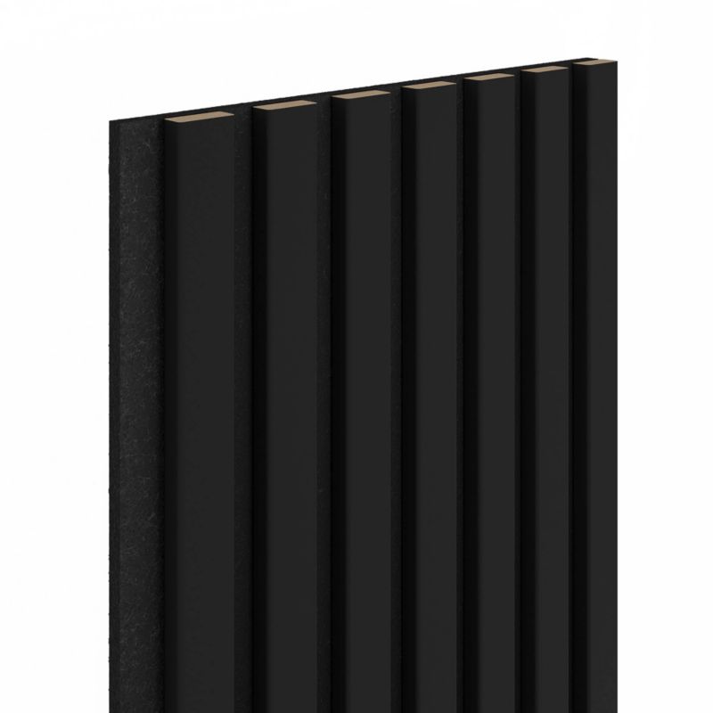 Panel lamelowy ścienny na filcu Vertical Line MDF 30 x 265 cm czarny / czarny uni