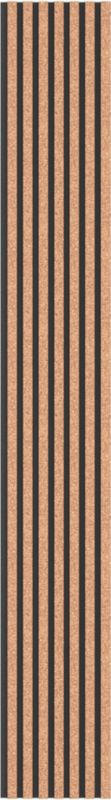 Panel lamelowy ścienny na filcu Vertical Line MDF 30 x 265 cm czarny / korek