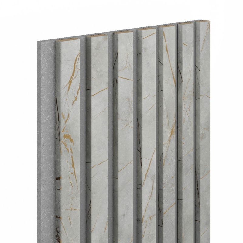 Panel lamelowy ścienny na filcu Vertical Line MDF 30 x 265 cm szary / kamień
