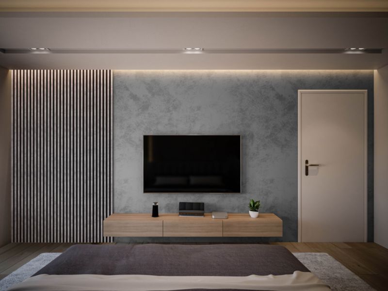 Panel lamelowy ścienny Stegu Comfort MDF 265 x 24,5 cm szary / czarny