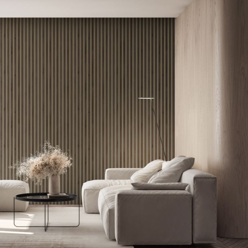Panel lamelowy ścienny Stegu Linea Comfort MDF 265 x 24,5 x 3 cm tobacco pine / cashmere