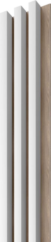 Panel lamelowy ścienny Stegu Linea MDF 275 x 17,6 cm biały / dąb