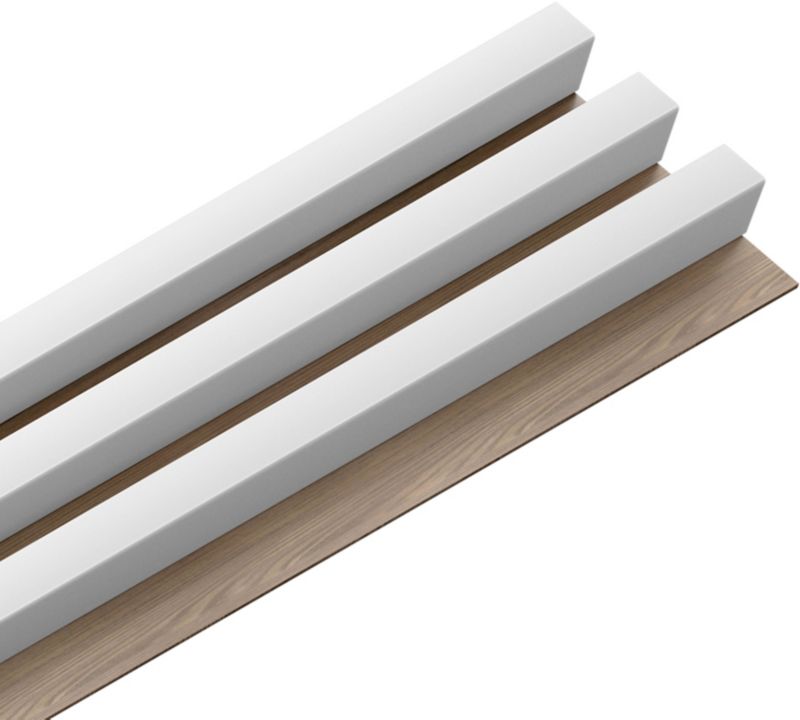 Panel lamelowy ścienny Stegu Linea MDF 275 x 17,6 cm biały / dąb
