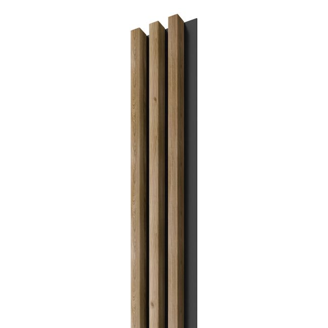 Panel lamelowy ścienny Stegu Linea MDF 275 x 17,6 cm czarny / dąb