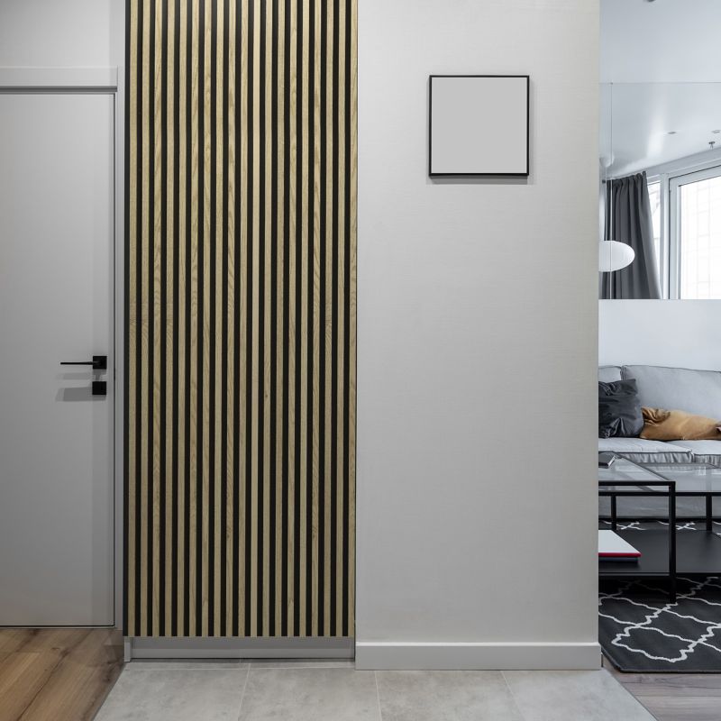 Panel lamelowy ścienny Stegu Linea MDF 275 x 17,6 cm czarny / dąb