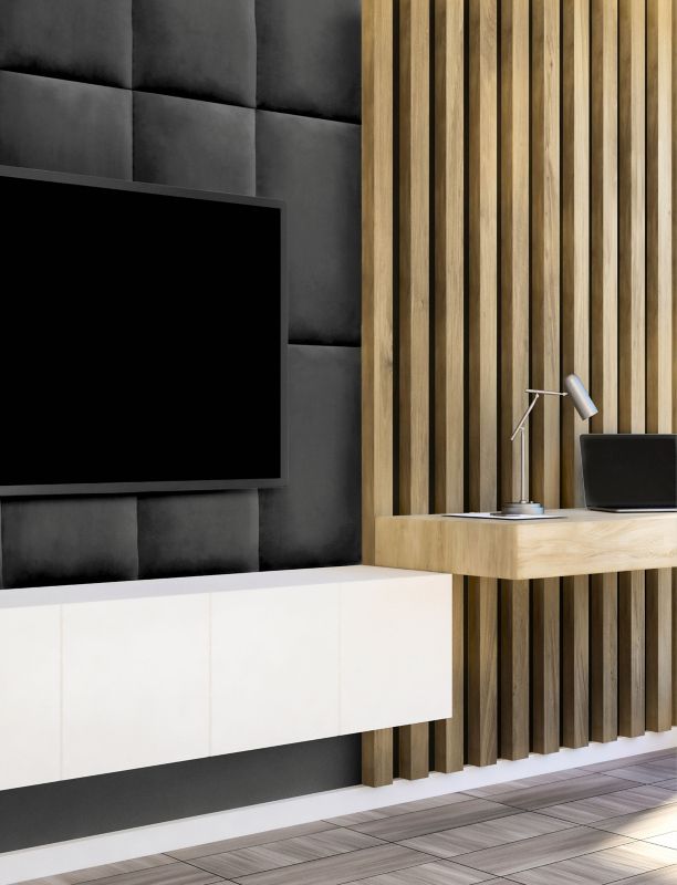 Panel lamelowy ścienny Stegu Linea MDF 275 x 17,6 cm czarny / dąb