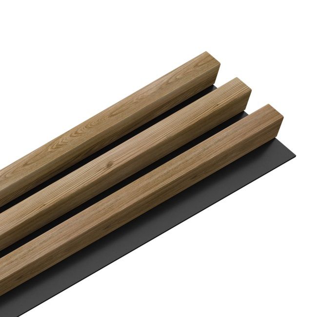 Panel lamelowy ścienny Stegu Linea MDF 275 x 17,6 cm czarny / dąb