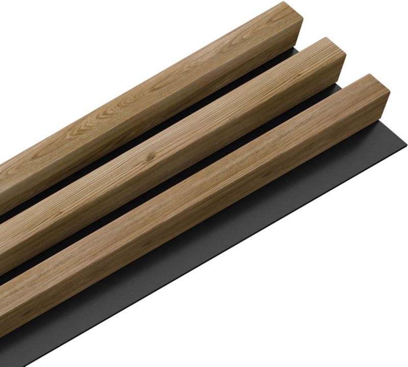 Panel lamelowy ścienny Stegu Linea MDF 275 x 17,6 cm czarny / dąb