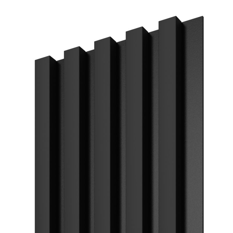Panel lamelowy ścienny Stegu Linea Select MDF 265 x 24,5 x 1,9 cm czarny / czarny