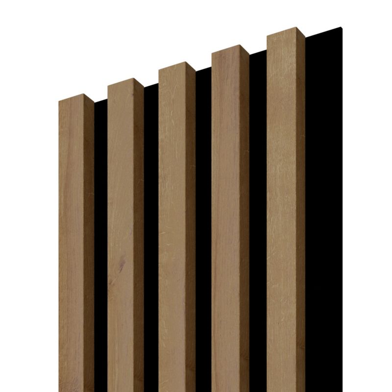 Panel lamelowy ścienny Stegu Linea Select MDF 265 x 24,5 x 1,9 cm dąb / czarny