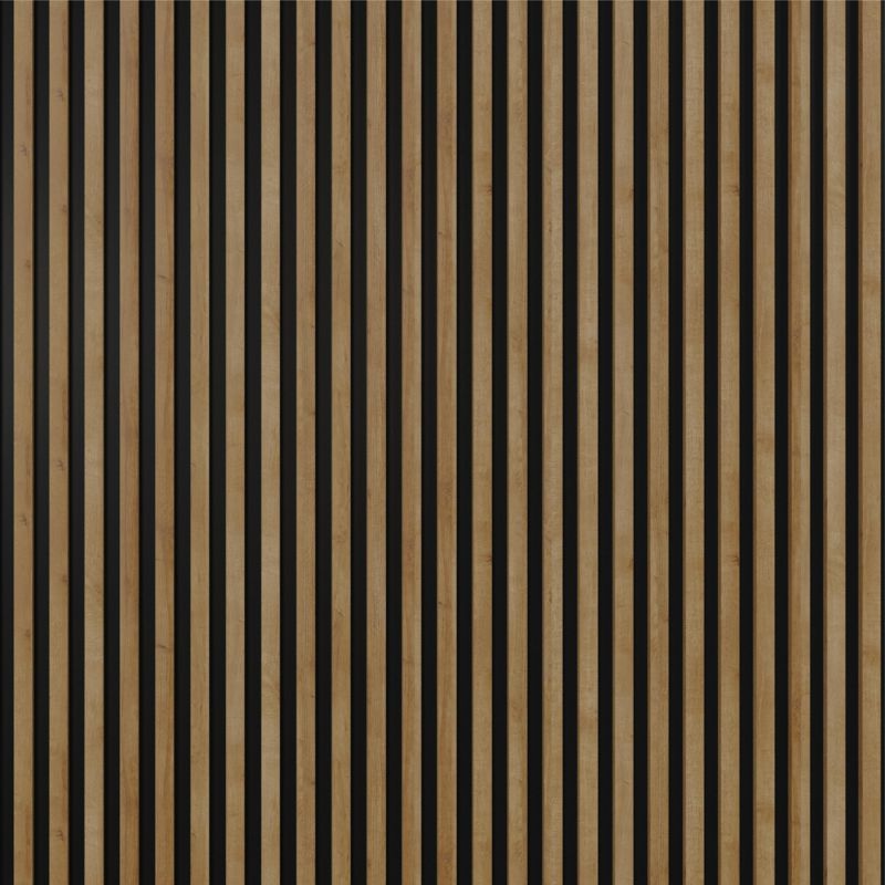 Panel lamelowy ścienny Stegu Linea Select MDF 265 x 24,5 x 1,9 cm dąb / czarny