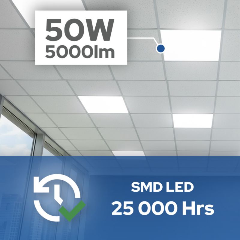 Panel LED backlit 60x60 HOROZ podtynkowy 50W 5000lm 3CCT IP20 kwadratowy biały ANDROMEDA 1 szt.