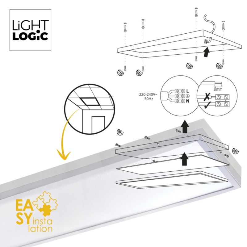Panel LED LL PANEL N/P12030NW 66657 LightLogic 120x30 cm plafon 1 szt.