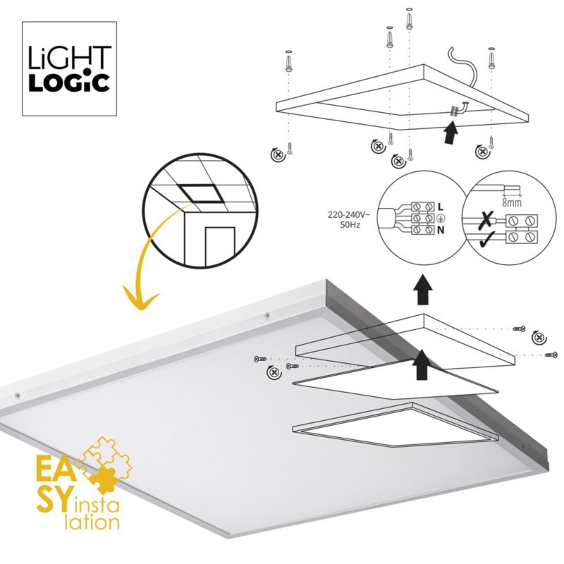 Panel LED LL PANEL N/P40W-NW 66656 LightLogic natynkowy kwadratowy IP20 1 szt.