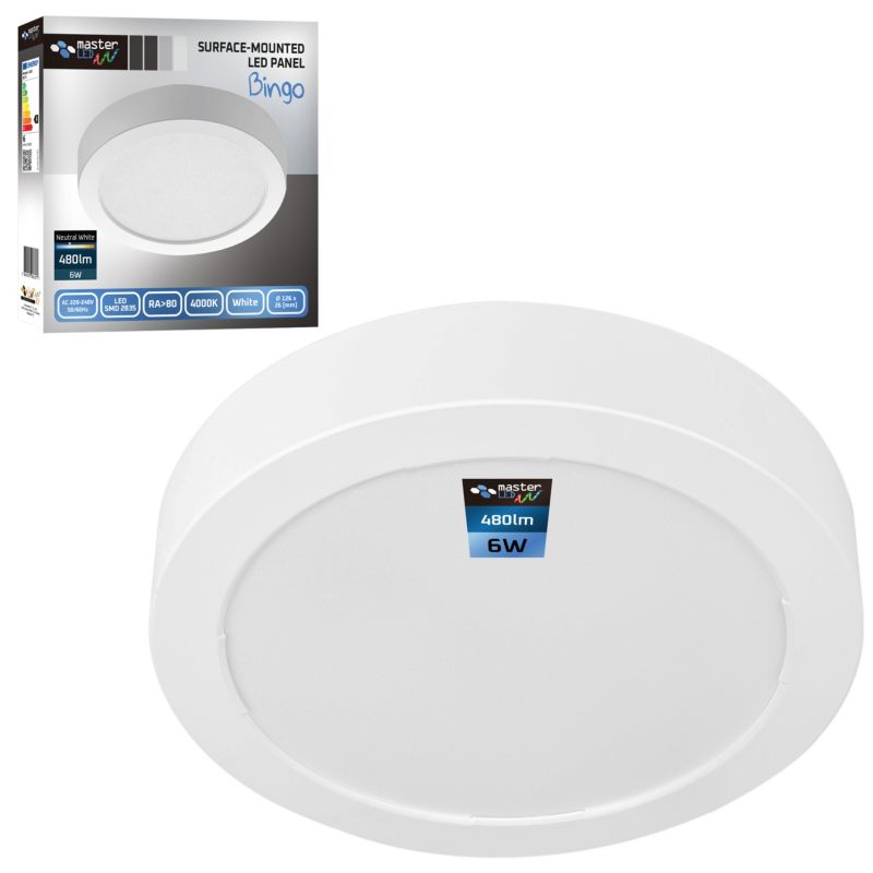 Panel LED MasterLED Bingo 6W IP20 biały neutralny 4000K okrągły biały 1 szt.