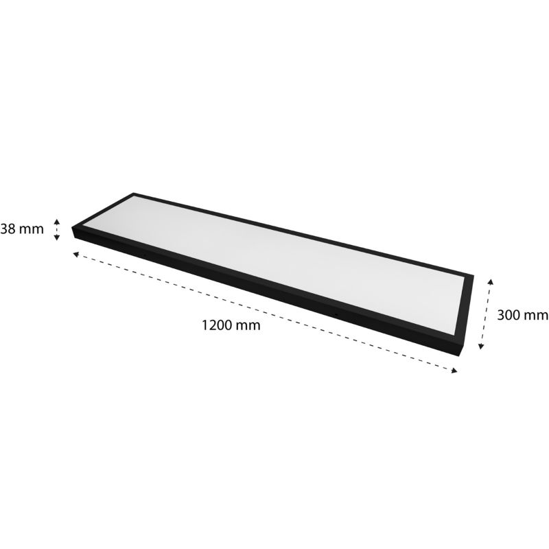Panel LED MasterLED natynkowy 60W 30x120 cm IP20 4500K lampa kaseton czarny 1 szt.