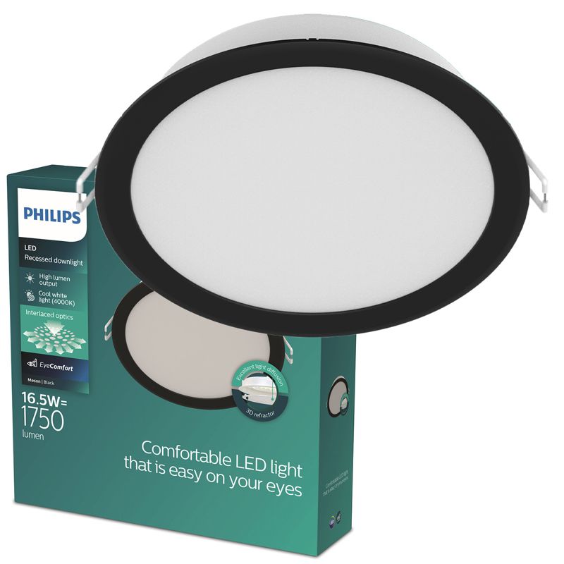 Panel LED Meson Philips Oprawa Podtynkowa Wpuszczana LED 16.5W 1750lm 4000K Czarna 1 szt.
