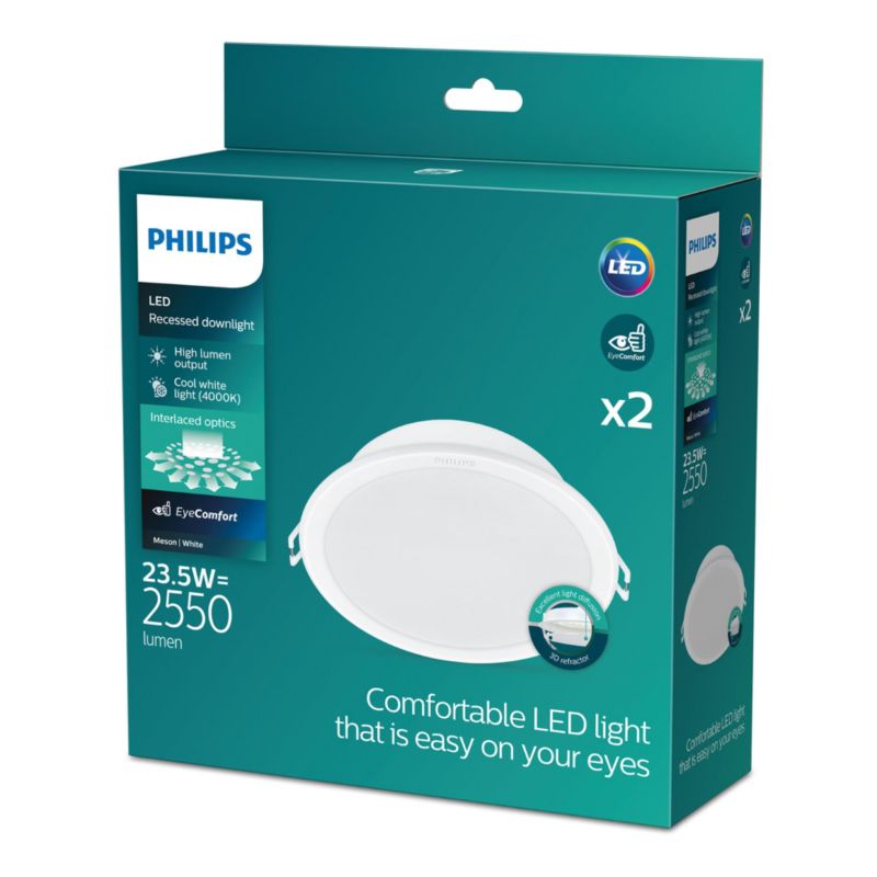Panel LED Meson Philips Oprawa Podtynkowa Wpuszczana LED 23.5W 2550lm 4000K Biała 2 szt.