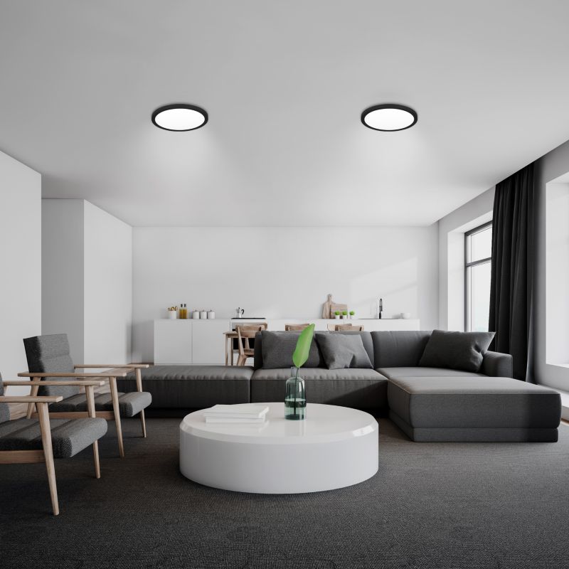 Panel LED XUDO 24W 2-in-1 biały neutralny 4000K plafon czarny okrągły 1 szt.