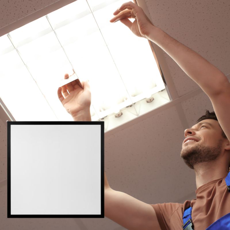 Panel LED XUDO natynkowy 28W 600x600mm Biały neutralny 4500K Czarny 1 szt.