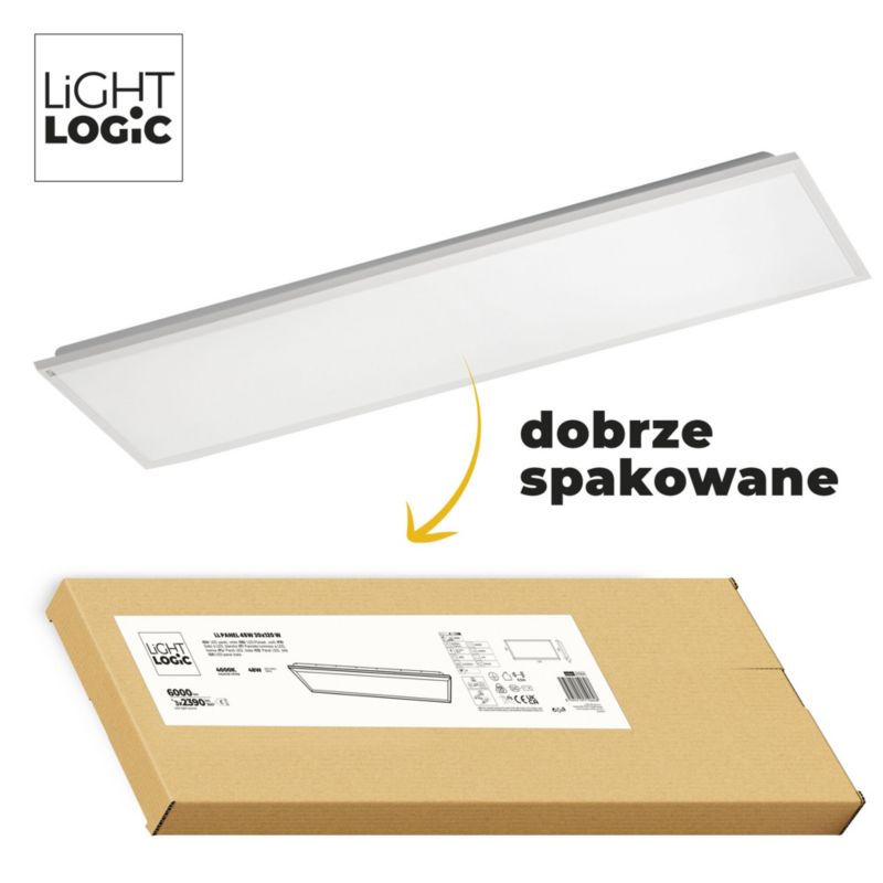 Panel  LightLogic natynkowy  LL 48W 30x120 W 67064 sufitowy biały 4000K prostokątny 1 szt.