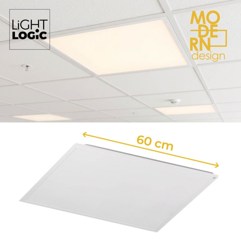 Panel LightLogic natynkowy LL 48W 60x60 W 67062 sufitowy biały kwadratowy 1szt.
