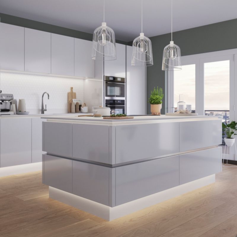 Panel maskujący GoodHome Stevia / Garcinia Innovo 71,5 cm biały połysk