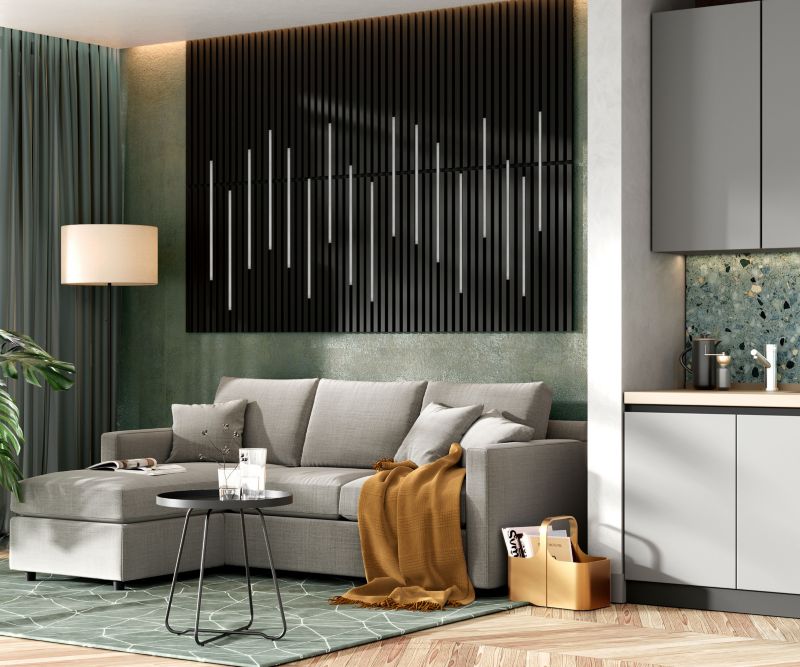 Panel na filcu LED MDF 15,3 x 50 cm czarny